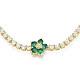 Cubic Zirconia Classic Tennis Necklace with Flower Links(NJEW-N048-01B)-3