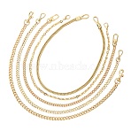 5Pcs 5 Styles Iron Purse Chains, with Alloy Clasps, for Bag Replacement Accessories, Light Gold, 600~607x7~9mm, 1pc/style(FIND-CJ0003-99)