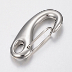Tarnish Resistant 304 Stainless Steel Push Gate Snap Keychain Clasp Findings, Self Closing Clasps, Stainless Steel Color, 41x19x8.5mm(STAS-K167-02P-E)