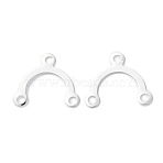 Brass Chandelier Components Links, Cadmium Free & Lead Free, Arch Shape, 925 Sterling Silver Plated, 14x16x0.2mm, Hole: 1.8mm(KK-F880-18S-02)