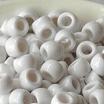 Opaque Acrylic Beads, Large Hole Beads, DIY Accessories for Children, Barrel, White, 8.5x6mm, Hole: 4mm, 4040pcs/kg(OACR-WH0025-06E)