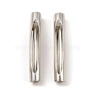 Brass Tube Beads, Hollow Curved Tube, Platinum, 35x5.5mm, Hole: 5.5mm(KK-D040-02P)