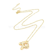 Brass Micro Pave Clear Cubic Zirconia Pendant Necklaces, Letter R, 17.72 inch(450mm), Letter R: 22x19mm(NJEW-Z038-01G-R)