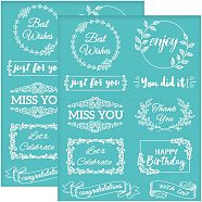 Self-Adhesive Silk Screen Printing Stencil, for Painting on Wood, DIY Decoration T-Shirt Fabric, Turquoise, Word, 280x220mm(DIY-WH0338-114)
