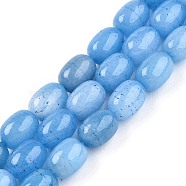 Barrel Shaped Dyed Natural Aquamarine Beads Strands, Cornflower Blue, 14x10mm, Hole: 1.2mm, about 28pcs/strand, 15.47''(39.3cm)(G-S114-25-01)