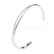 Non-Tarnish 304 Stainless Steel Open Cuff Plain Bangles, Stainless Steel Color, Inner Diameter: 2-5/8 inch(6.75cm), 6mm(BJEW-H591-01P-01)