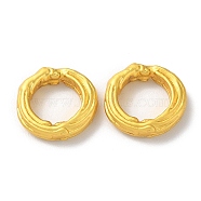 Rack Plating Alloy Linking Rings, Cadmium Free & Lead Free, Textured Round Ring, Matte Gold Color, 12~13x3mm, Inner Diameter: 8mm(PALLOY-F303-10MG)