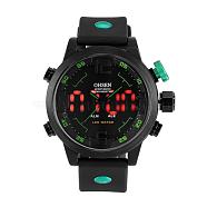 Fashion Plastic Men's Electronic Wristwatches, Green, 270x22mm(WACH-I005-01C)