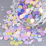 Ornament Accessories, PVC Plastic Paillette/Sequins Beads, Flat Round, Mixed Color, 1~4x0.4mm(PVC-S035-003)