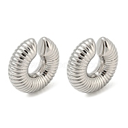 304 Stainless Steel Cuff Earrings, C-Shaped Jewelry for Women, Stainless Steel Color, 30x10mm(EJEW-G377-04C)