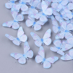 Plastic Cabochons, Butterfly, Light Sky Blue, 12x15x3.5mm(X-KY-T015-16)