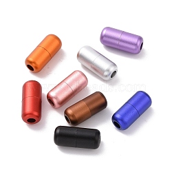 Spray Painted Aluminum Screw Clasp, Column, for Shoelaces Lock Accessories, Mixed Color, 18x8mm, Hole: 3.5mm(FIND-C011-01)