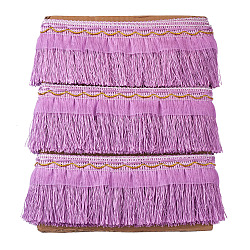 Polyester Tassel Fringe Trimming, Curtain Decoration, Costume Accessories, Lilac, 100x1mm, 12m/card(OCOR-TAC0008-21C)