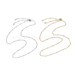 2Pcs 2 Colors 304 Stainless Steel Slider Necklace Makings, with Satellite Chains and Brass Slider Beads, Golden & Stainless Steel Color, 24.02 inch(61cm), 1pc/color(AJEW-JB01272)