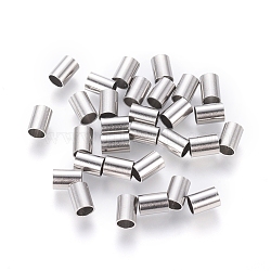 304 Stainless Steel Tube Beads, Stainless Steel Color, 5x3.5mm, Hole: 2.5mm(STAS-G209-01P)