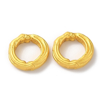 Rack Plating Alloy Linking Rings, Cadmium Free & Lead Free, Textured Round Ring, Matte Gold Color, 12~13x3mm, Inner Diameter: 8mm