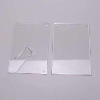 Acrylic Photo Frame Stand, with Magnetic, Rectangle, Clear, 152x102x12mm