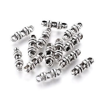 Tibetan Style Alloy Spacer Bars, 3-Hole, Cadmium Free & Lead Free, Antique Silver, 6.5x20x6.5mm, Hole: 3.5mm, about 665pcs/1000g