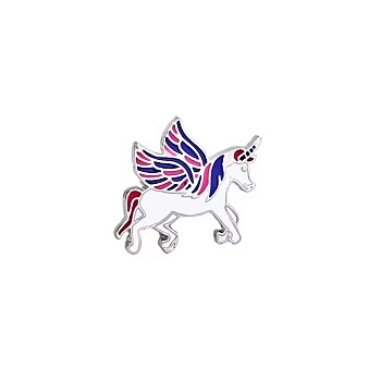 Unicorn Enamel Pin, Platinum Plated Alloy Badge for Backpack Clothes, Brown, 22x22x2mm