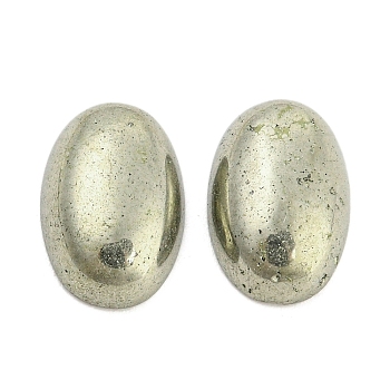 Natural Pyrite Cabochons, Oval, 12x8x4mm