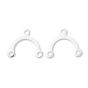 Brass Chandelier Components Links, Cadmium Free & Lead Free, Arch Shape, 925 Sterling Silver Plated, 14x16x0.2mm, Hole: 1.8mm
