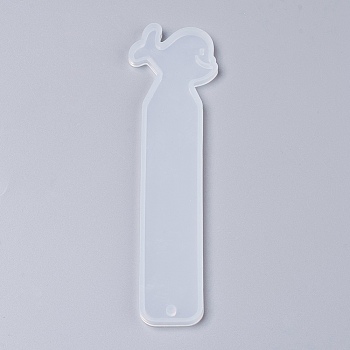 Silicone Bookmark Molds, Resin Casting Molds, Dolphin, White, 142x38x4.5mm, Inner Diameter: 139x36mm