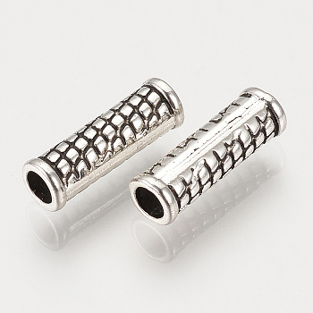 Tibetan Style Alloy Beads, Column, Cadmium Free & Lead Free, Antique Silver, 14x4.5mm, Hole: 2.5mm, about 1720pcs/1000g
