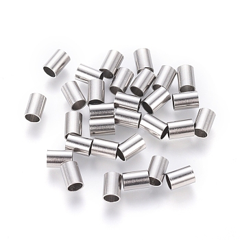 304 Stainless Steel Tube Beads, Stainless Steel Color, 5x3.5mm, Hole: 2.5mm