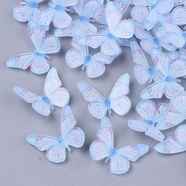 15mm LightSkyBlue Butterfly Plastic Cabochons