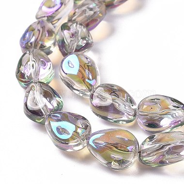 transparentes perles de verre de galvanoplastie brins(GLAA-C025-02F)-4