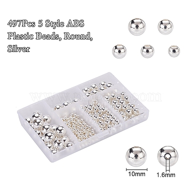 497Pcs 5 Style ABS Plastic Beads(OACR-YW0001-10B)-2