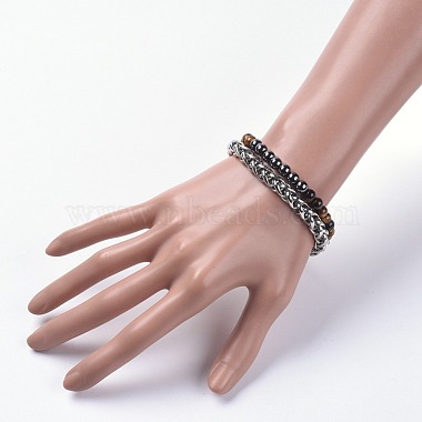 Unisex Stretch Bracelet and Chain Bracelet Jewelry Sets(BJEW-JB04780)-6