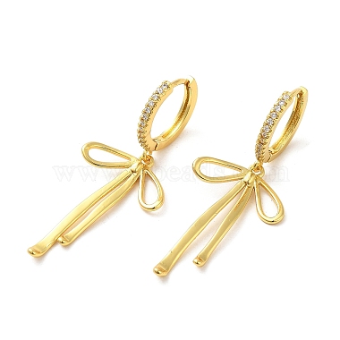 Clear Bowknot Brass Earrings