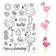 PVC Plastic Stamps, for DIY Scrapbooking, Photo Album Decorative, Cards Making, Stamp Sheets, Flamingo Pattern, 16x11x0.3cm(DIY-WH0167-56-650)