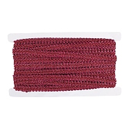 Polyester Ribbon, Dark Red, 13~14x2mm, about 14m/card(OCOR-WH0032-06B)