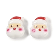 Christmas Theme Opque Resin Decoden Cabochons, Santa Claus, 13.5x11.5x6mm(CRES-M036-03I)