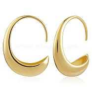 Chunky Hoop Earrings Open Oval Drop Earrings Teardrop Hoop Dangle Earrings Pull Through Hoop Earrings Threader Hoops Earrings Statement Jewelry Gift for Women, Golden, 18.5x21x7.3mm, Pin: 1.3mm(JE1071A)