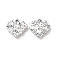 Crystal Rhinestone Pandants, with Rack Plating Alloy Findings, Nickel Free, Heart with Butterfly Charms, Platinum, 14x15x2.5mm, Hole: 1.6mm(ALRI-O024-02P)