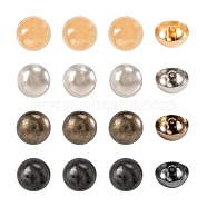 Alloy Shank Buttons, 1-Hole, Dome/Half Round, Mixed Color, 20x10mm, Hole: 1.5mm, 40pcs/box(BUTT-NB0001-06)