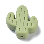 Silicone Beads, Chewing Beads For Teethers, Cactus, Dark Sea Green, 25x23x8mm, Hole: 2.3mm(SIL-C002-01L)
