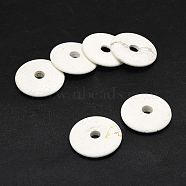 Donut Natural Howlite Pendants, 30~30.5x4.5~6.5mm, Hole: 6mm(G-H268-E01-A)