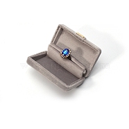 Rectangle Velvet Wedding Ring Storage Box, Ring Gift Case, Gray, 5.5x8.5x3cm(PW-WG56621-09)
