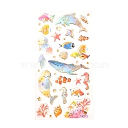 Epoxy Resin Sticker, for Scrapbooking, Travel Diary Craft, Whale Pattern, 4~30x3~18mm(DIY-A016-04A)