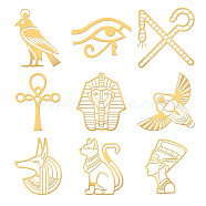 Nickel Decoration Stickers, Metal Resin Filler, Epoxy Resin & UV Resin Craft Filling Material, Egypt Theme Pattern, 40x40mm, 9 style, 1pc/style, 9pcs/set(DIY-WH0450-007)
