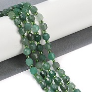 Natural Green Aventurine Beads Strands, Faceted, Bicone, Double Terminated Point Prism Beads, 7x6mm, Hole: 1mm, about 41pcs/strand, 14.96''(38cm)(G-O201B-104E)