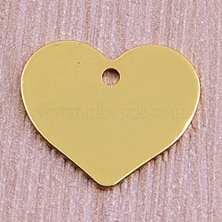 Brass Pendants, Heart, Golden, 16.5x19.5x1mm, Hole: 2mm(KK-WH0037-08G)