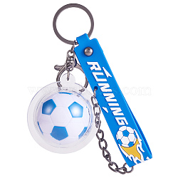 Soccer Keychain Cool Soccer Ball Keychain with Inspirational Quotes Mini Soccer Balls Team Sports Football Keychains for Boys Soccer Party Favors Toys Decorations, Blue, 21cm(JX297B)