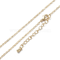 Brass Cable Chain Necklaces, Long-Lasting Plated, Real 18K Gold Plated, 16.34 inch(41.5cm)(X-NJEW-K123-05G)