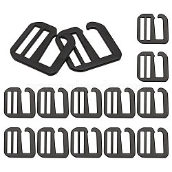 Alloy Slider Buckles, 9-Shaped Adjustable Buckle Fasteners, for Strap Leathercraft Bag Belt, Electrophoresis Black, 37x36x3mm, Hole: 26x4.5mm(FIND-WH0139-79)