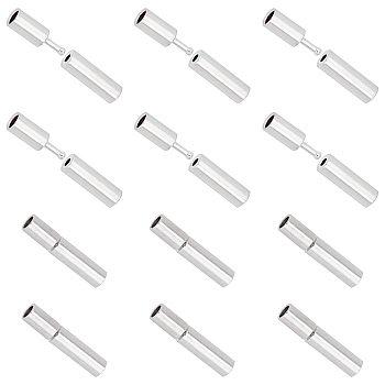 ARRICRAFT Brass Bayonet Clasps, Column, Platinum, 14x3mm, Hole: 2mm, 50pcs/box